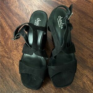 Charles Elegant Black Wedges‎